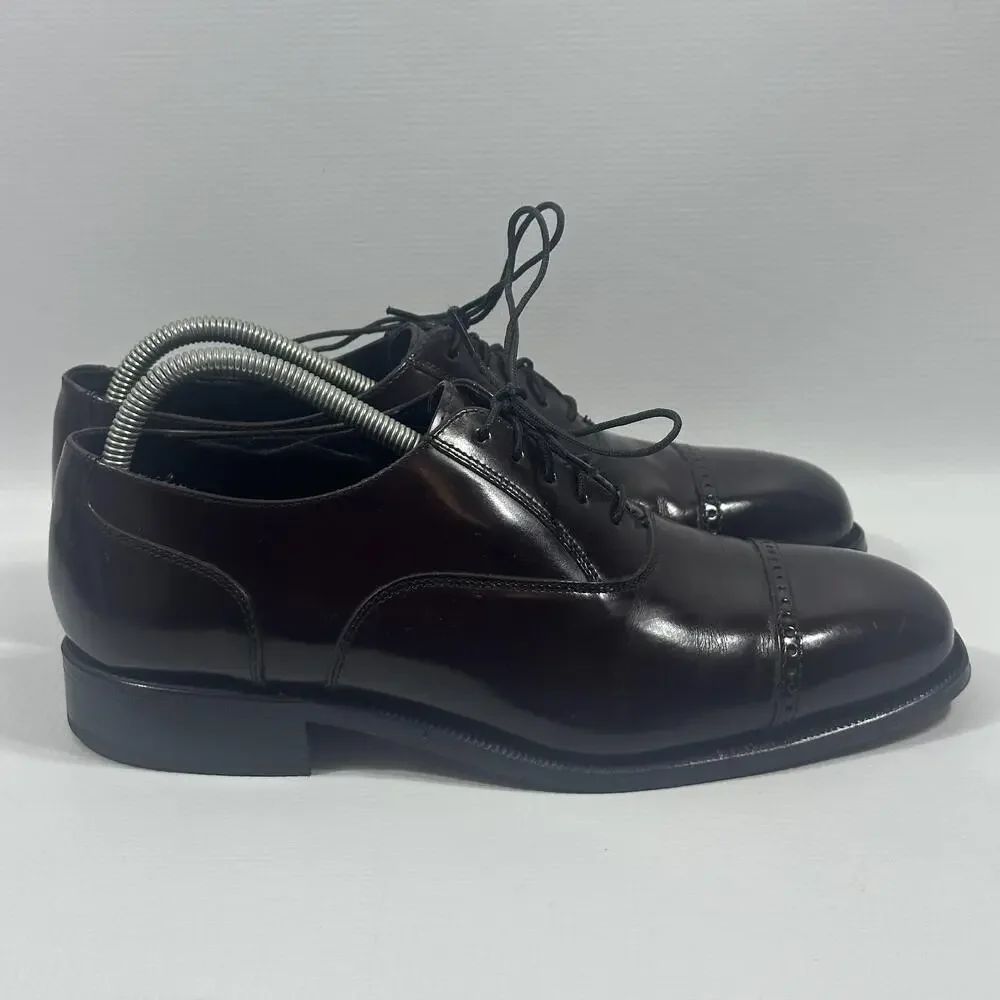 Florsheim Dress Shoes Mens Size 8 Burgundy Leather Cap Toe Oxford 17067-05